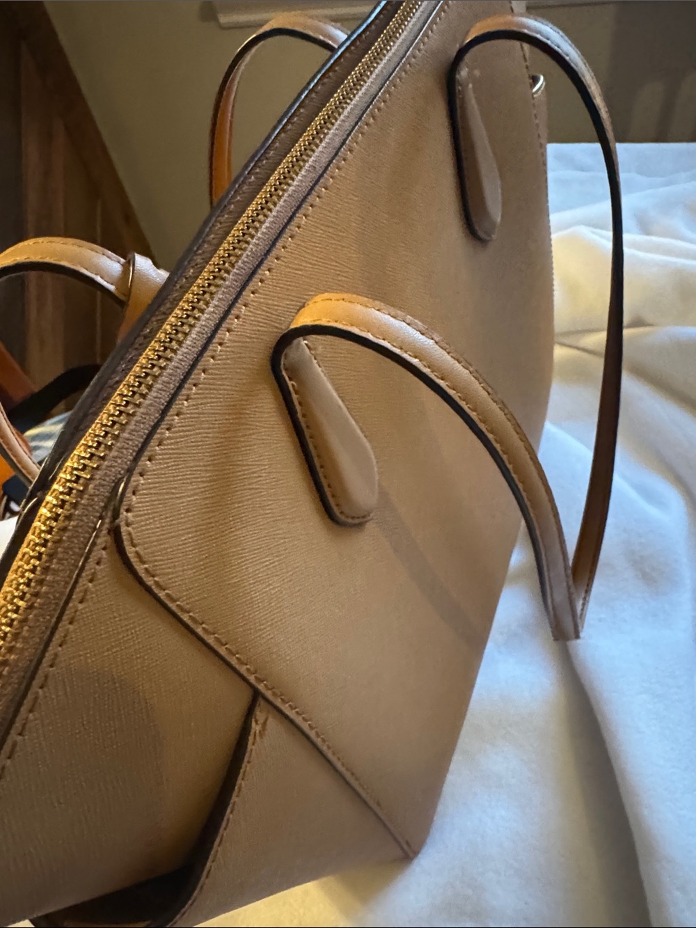 Michael Kors Camel Saffiano Leather Tote - Picture 6 of 12